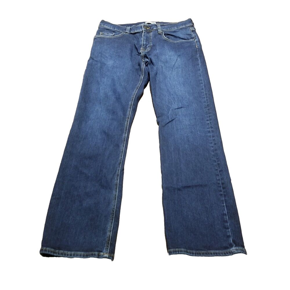 Tacovas Jeans Men's Size 34x32 Standard Fit Dark Blue Denim Straight (34x31.5)